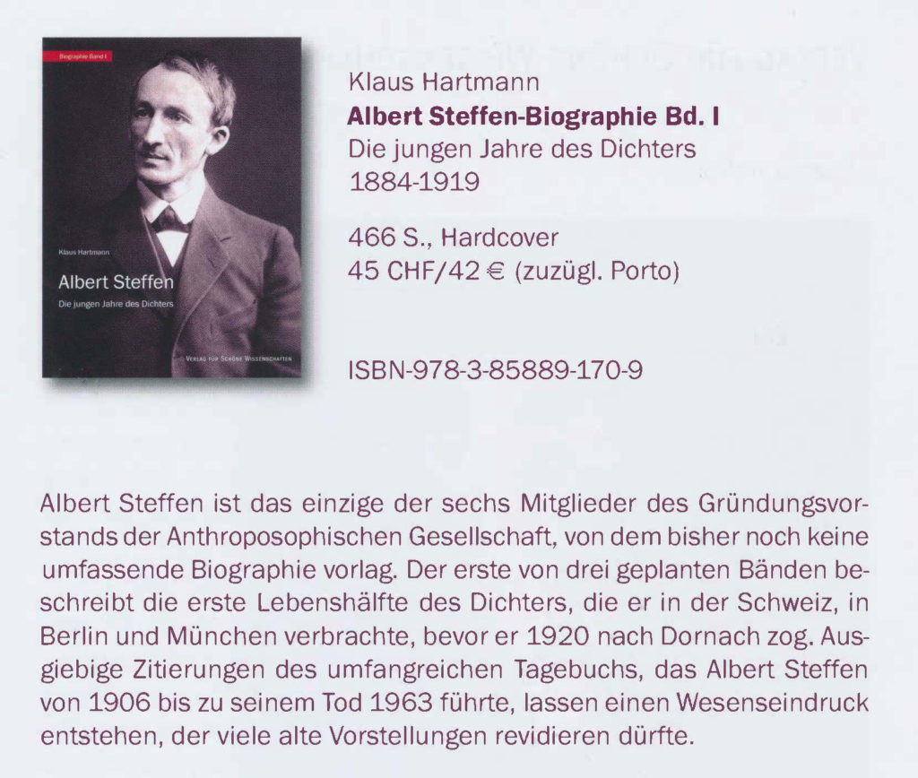 Anzeige Steffen-Biographie Band 1